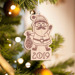 Personalized Wooden Santa Claus Merry Christmas Ornament
