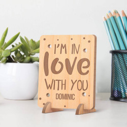 Personalized I am in Love with You Wooden Valentine's Gift card