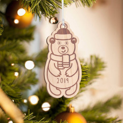 Personalized Baby Panda with Scarf Merry Christmas Ornament