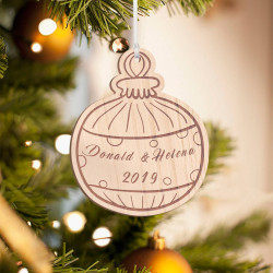 Personalized Wooden Bauble Merry Christmas Ornament