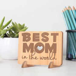 Personalized Best Mom in the World Wooden Mother's Day Gift Card
