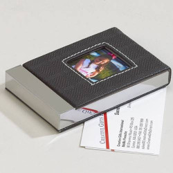 Photo Frame Decorative Business Card Case with Custom Photo/ Printed Quote