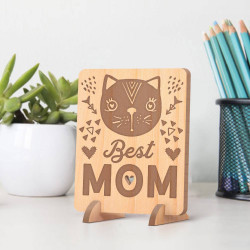 Personalized Best Mom Mother's Day Wooden Gift Card