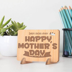 Personalized Best Mom Ever Happy Mother's Day Wooden Gift Card