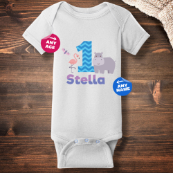 Personalized Birthday Girl Infant Short Sleeve Baby Rib Bodysuit