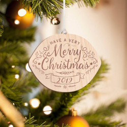 Personalized Oblong-Shaped Christmas Decor Merry Christmas Ornament