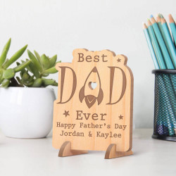 Personalized Wooden Best Dad Ever Wooden Father's Day Gift Card