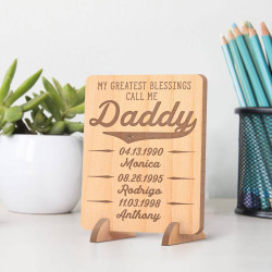 Personalized My Greatest Blessings Call Me Daddy Wooden Father's Day Gift Card