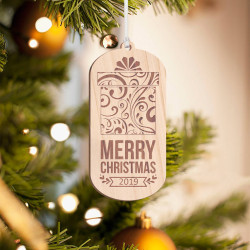 Personalized Wooden Key Holder Shaped Merry Christmas Ornament
