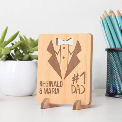 Personalized Suit Inspired #1 Dad Wooden Father's Day Gift Card