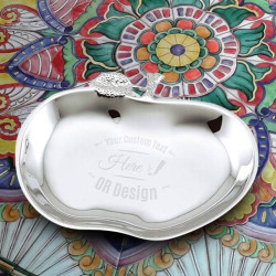 Personalized Chrome Plated Apple Dish with Custom Colour/Image/Quotes