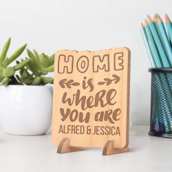 Personalized Home is Where You Are Wooden Housewarming Gift Card