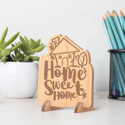 Personalized Home Sweet Home House shaped Wooden Housewarming Gift Card