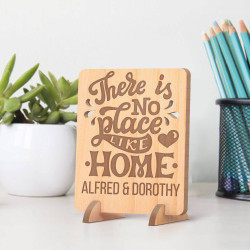 Personalized There is No Place Like Home Wooden Housewarming Gift Card