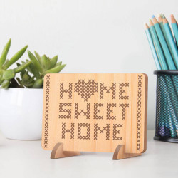 Personalized Home Sweet Home Pattern Inscription Wooden Housewarming Gift Card