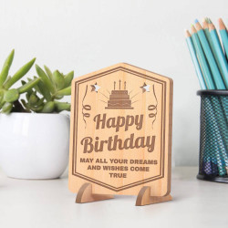 Personalized May all Your Wishes and Dreams Come True Happy Birthday Wooden Gift Card