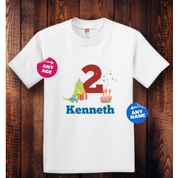 Personalized Boys Birthday Cake Youth Tagless, 100% Cotton T-Shirt, Hanes
