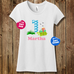 Personalized Birthday Girl Turtle Concert Tee