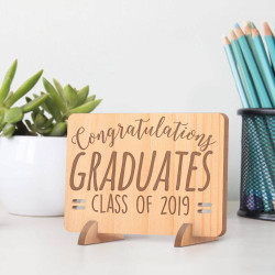 Personalized Congratulations Graduates Wooden Graduation Gift Card