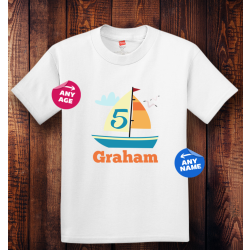 Personalized Birthday Ship Youth Tagless, 100% Cotton T-Shirt, Hanes