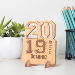 Personalized Carved Out Graduation Year Wooden Gift Card