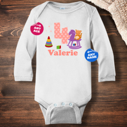 Personalized Birthday Cat Infant Long Sleeve Bodysuit