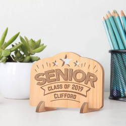 Personalized Senior Class Wooden Graduation Gift Card feat Stars