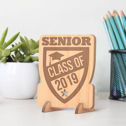 Personalized Senior Class of the Year Wooden Graduation Gift Card feat a Cap & Star