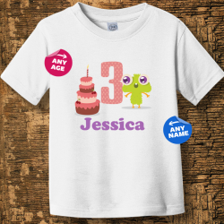 Personalized Toddler Birthday Cake Fine Jersey Tee