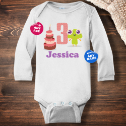 Personalized Birthday Monster Infant Long Sleeve Bodysuit
