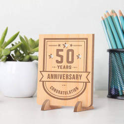 Personalized Congratulations on Your 50 Years Anniversary Wooden Gift Card