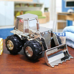 Personalized Front End Loader Tractor Piggy Bank Custom Name Engraved