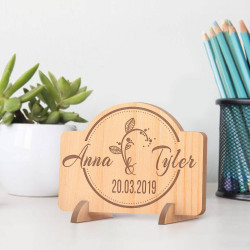 Personalized Her & Him Dated Anniversary Wooden Gift Card