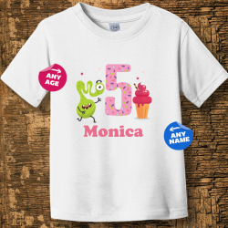 Personalized Monster Birthday Toddler Jersey Tee