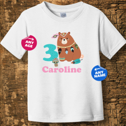 Personalized Birthday Bear Toddler Fine Jersey Tee