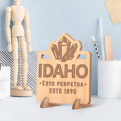 Personalized Idaho Este Perpetua with ESTD Date Wooden Gift Card