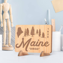 Personalized Maine with ESTD Wooden Gift Card