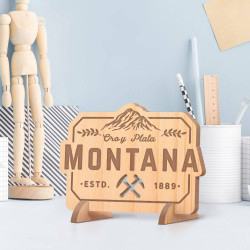 Personalized Montana with ESTD Wooden Gift Card