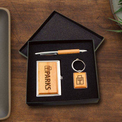 Personalized Business Card Case, Pen and Keychain Beautiful Gift Set