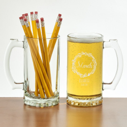 Personalized Birthday Over-sized Glass Pint Tankard