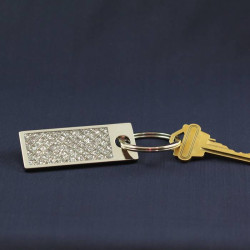 Glitter Galore Rectangle Key Chain with Custom Name Message Engraved