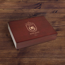 Personalized Birthday Chateau Cherry Humidor with Zodiac Signs