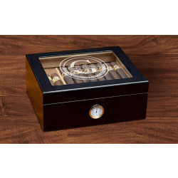 Personalized With Name and Initial Black Glass Top With Humidifier and External Hygro