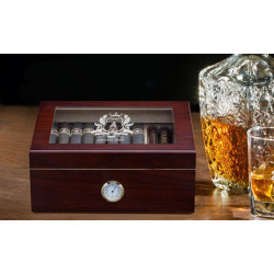 Personalized With Name and Initial Cherry Glass Top With Humidifier & External Hygro