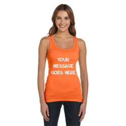 Design Your Own Orange Sorbet Bella and Canvas Ladies' Sheer Mini Rib Tank