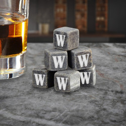 Personalized with Initial 9 Piece Whiskey Stone Set Elegant Gift For Wine Lovers