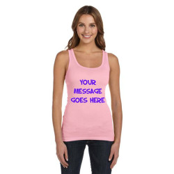 Design Your Own Pink Bella and Canvas Ladies' Sheer Mini Rib Tank