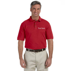 Design Your Own Red Harriton Men's 6 oz. Ringspun Cotton Pique Short-Sleeve Polo