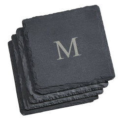 Personalized Set of 4 Square Slate Coasters