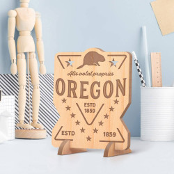 Personalized Oregon with ESTD Wooden Gift Card